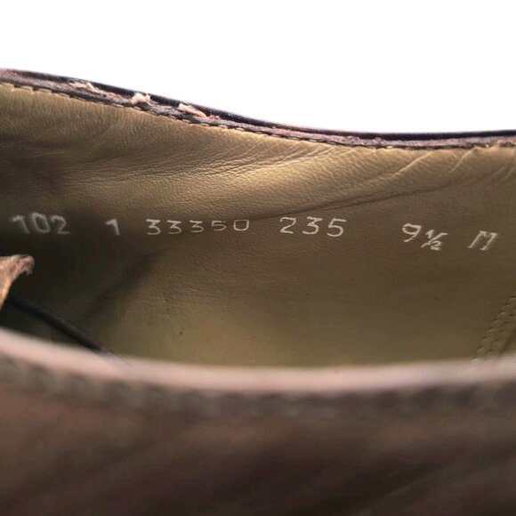 R. Martegani Italy Exotic Alligator and Woven Fabric Brown Dress Shoes Mens 9.5M - Picture 8 of 11